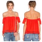 NEW Lovers + Friends Red Life's A Beach Off Shoulder Top Size Medium C1246