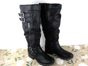 SO Women's Tall Black Biker Boots 7M Brand New - Picture 1 of 15