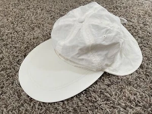 Vintage 90s Eddie Bauer White Duck Bill Ear Neck Flap OSFA Hat VTG - Picture 1 of 9