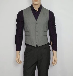 NEW John Varvatos Star USA Vest in Grey Size 40 Cotton - Picture 1 of 13