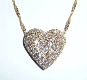Anhänger Herz in 21 kt Gelbgold 0.75ct. Diamanten 16,8 x 16,7 mm - Picture 1 of 8
