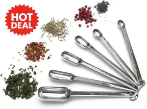 Premium Stainless Steel Measuring Spoons Set – 6-Piece – Engraved for Accuracy - Picture 1 of 3