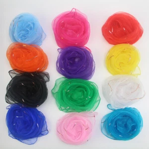 Scarf Small Thin Chiffon Silk Square Soft Retro Solid Color Neck Hair Tie US - Picture 1 of 23