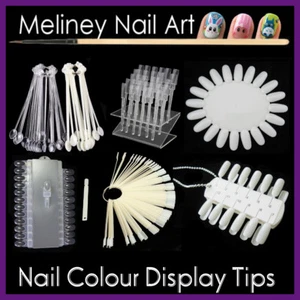 Nail Polish Colour Display Wheel Chart Ring Sticks Tips Swatch false fake Nails - Foto 1 di 32