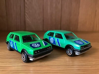 2x MAJORETTE Nº 235 VOLKSWAGEN GOLF GTI Tonos de Verde FRANCIA 1/56 VN Como Nuevo Raro Foto 1 de 4