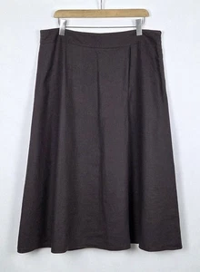 EAST BROWN LINEN INVERTED PLEAT MINIMAL LONG MIDI SKIRT UK 18 - Picture 1 of 12