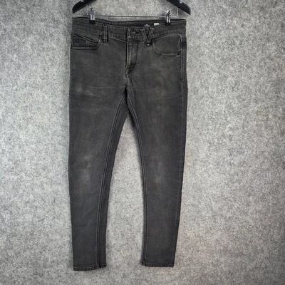 Volcom Jeans Mens 32 Black Skinny Tapered Denim Pockets 13314 - Image 1 of 4