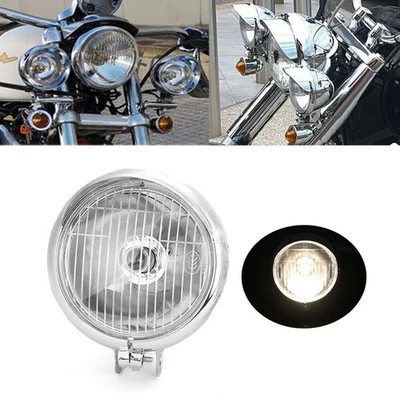 Lámpara ámbar de faro de bala visera para Harley Sportster XL 883 1200 Dyna Softail Foto 1 de 4