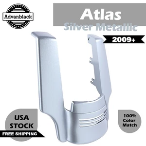 Advanblack Atlas Silver Metallic Stretched Rear Fender Extension Fits Harley 09+ - Picture 1 of 7