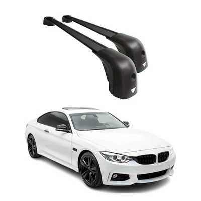 Barras transversales de techo para BMW Serie 4 F32 F36 Gran Coupé 2014-2021 aluminio negro Foto 1 de 4