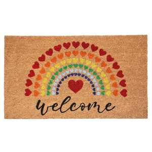 Rainbow Heart Doormat - Picture 1 of 5