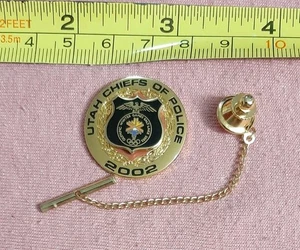 Salt Lake City 2002 Olympische Winterspiele Utah Polizeichefs goldfarbene Anstecknadel - Bild 1 von 3