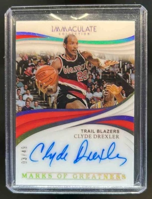 2018-19 Immaculate Clyde Drexler Marks of Greatness Auto #3/49 Trail Blazers - Image 1 of 2