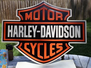 HARLEY DAVIDSON MOTORCYCLES 35" Diecut Unused Embossed Letter Sign - Bild 1 von 5