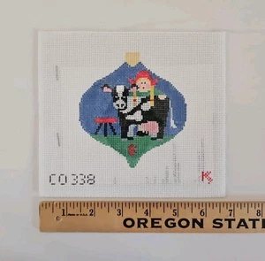 Schenkel 12 Days of Christmas 8 MAIDS MILKING HP Needlepoint Canvas STITCH GUIDE - Picture 1 of 3