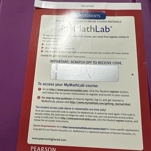 MyMathLab -- Student Access Kit by Pearson Education(2012)-Unscratched/Fast ship - Imagen 1 de 1