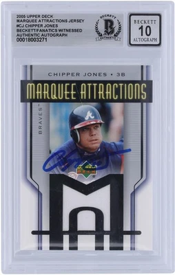 Chipper Jones Braves Signed '05 Upper Deck Marquee Attractions MA-CJ BAS 10 Card - Image 1 of 3