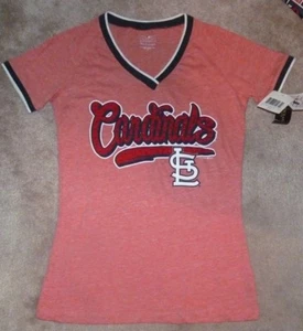 NUEVA MLB St Louis Cardinals Camisa de Béisbol Mujeres Damas M MD Tri Mezcla Nueva con Etiquetas JJ69 - Imagen 1 de 1