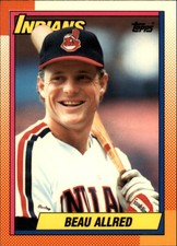 1990 Topps Tiffany Cleveland Indians Baseball Card #419 Beau Allred /15000