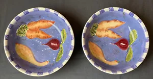 HausenWare 2001 Garden Vegetable Bowls Mary Jane Mitchell Set of 2 - Picture 1 of 6
