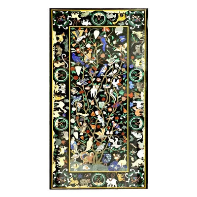 48" x 32" Center Marble Table Top Pietra Dura Inlay Handmade Work art - Image 1 of 2