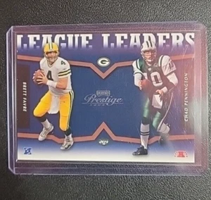 2003 Playoff Prestige Brett Favre / Chad Pennington League Leaders #LLT-2 #/2002 - Picture 1 of 2