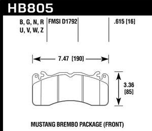 Hawk Performance HB805U.615 DTC-70 Disc Brake Pad Fits 15-19 Mustang - Picture 1 of 6