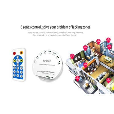 SP608E SP601E 2/8 Output Bluetooth  Music Controller for WS2811 WS2812 LED Strip - Image 1 of 4