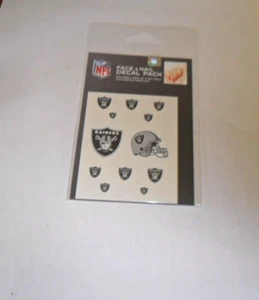 LAS VEGAS RAIDERS 10 FINGERNAIL DECALS AND 2 FACE DECALS TATTOOS FREE SHIPPING - Picture 1 of 1