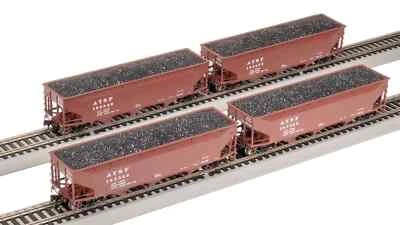 Broadway Limited 8100 HO Scale AAR 70-ton Triple 3-Bay Hopper ATSF GA-73, 4-Pack - Image 1 of 4