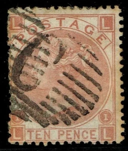 British Levant 1867 SG112/Z110 10d Red-Brown Pl 1 LL CONSTANTINOPLE VGU - Picture 1 of 1