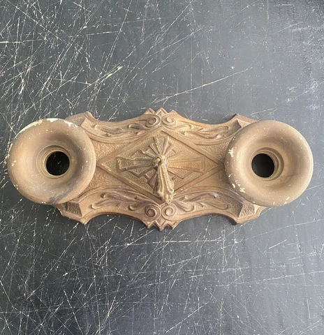 Antique LaSalle Ceiling Light Fixture Base, Cast Iron, Art Deco for Restoration Cover