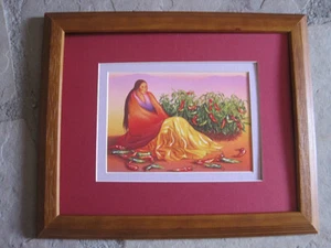 R C Gorman, Chimayo Chils, Navajo wood frame matted 8 x 10 - Picture 1 of 3