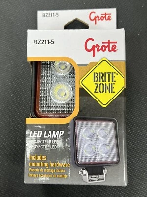 Grote BriteZone 3" 12W Cuadrado Negro Recubierto de Polvo Carcasa Rayo de Inundación Luz LED Foto 1 de 3