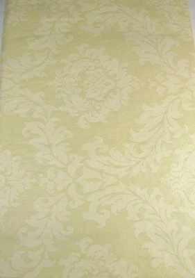 Butter Yellow Scroll Flannel Back Vinyl Tablecloths 60 Rnd & 52 x 52 Sq. - Image 1 of 2