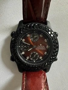 orologio croton donna quarzo 3atm-100ft cinturino pelle impermeabile Giappone - Foto 1 di 12