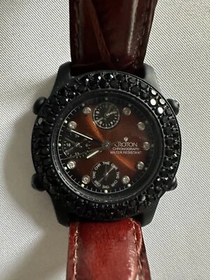 Croton Reloj Mujer Cuarzo 3atm-100ft Resistente al Agua Correa Cuero Japón Foto 1 de 4