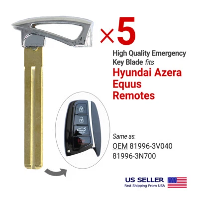 5X Emergency Insert Key Blade For Hyundai Azera Equus 81996-3V040 81996-3N700 - Image 1 of 2