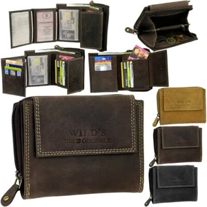 WILDS Damen Brieftasche Echt Leder Geldbörse Portemonnaie Geldbeutel Geldtasche - Picture 1 of 29