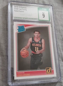 2018-19 Donruss Trae Young Rated Rookie Card RC Graded CSG 9 Atlanta Hawks ATL - Picture 1 of 2