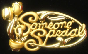 SOMEONE SPECIAL Eternity Love Brosche Anstecknadel SIGNIERT von Danecraft in Goldplatte NEU - Bild 1 von 2