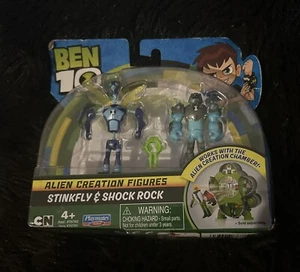 Paquete de 2 figuras BEN 10 Alien Creation STINKFLY & SHOCK ROCK Playmates totalmente nuevas - Imagen 1 de 6