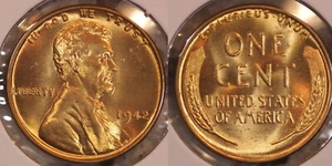 Centavo de trigo Lincoln 1942 P centavo 1C gema roja BU 42P699 - Imagen 1 de 3