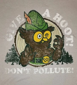 T-Shirt neu mit Etikett Woodsy Owl ""Give A Hoot Don't Pollute"" US Forstdienst T-Shirt M ~ XXL - Bild 1 von 3