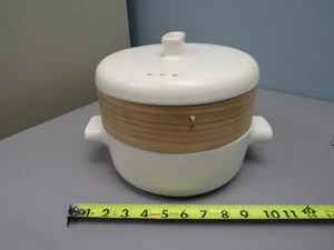 JIA Inc. 3 Piece Steamer Rice Cooker Set with Cedar Wood & Terracotta Basket - Picture 1 of 10