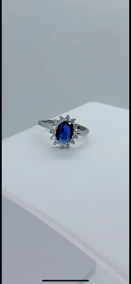 Anello Donna Modello  Kate  Colore Blu’ In Argento 925 Regalo Eventi - Immagine 1 di 1