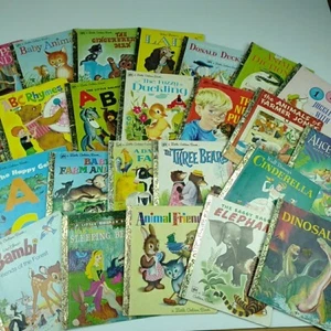 Bulk Lot 24 Little Golden Books Disney Dinosaurs New Puppy Vintage Lady ABC - Picture 1 of 8