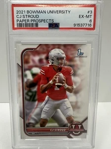 2021 Bowman University CJ Stroud Paper Prospects 1st PSA 6 - Picture 1 of 6