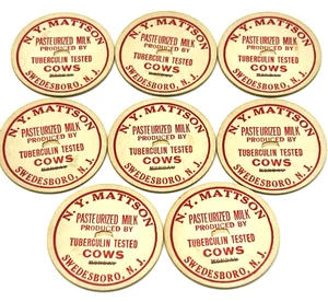 Lot 8 Vintage MILCHKAPPEN N Y Mattson SWEDESBORO NJ Tuberkulin getestet 50er Jahre Ephemera - Bild 1 von 6