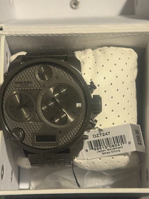 Diesel Mr Daddy Oversized Chronograph Watch DZ7247 4 Time Zone 3 Bar Gun Metal - Image 1 of 2